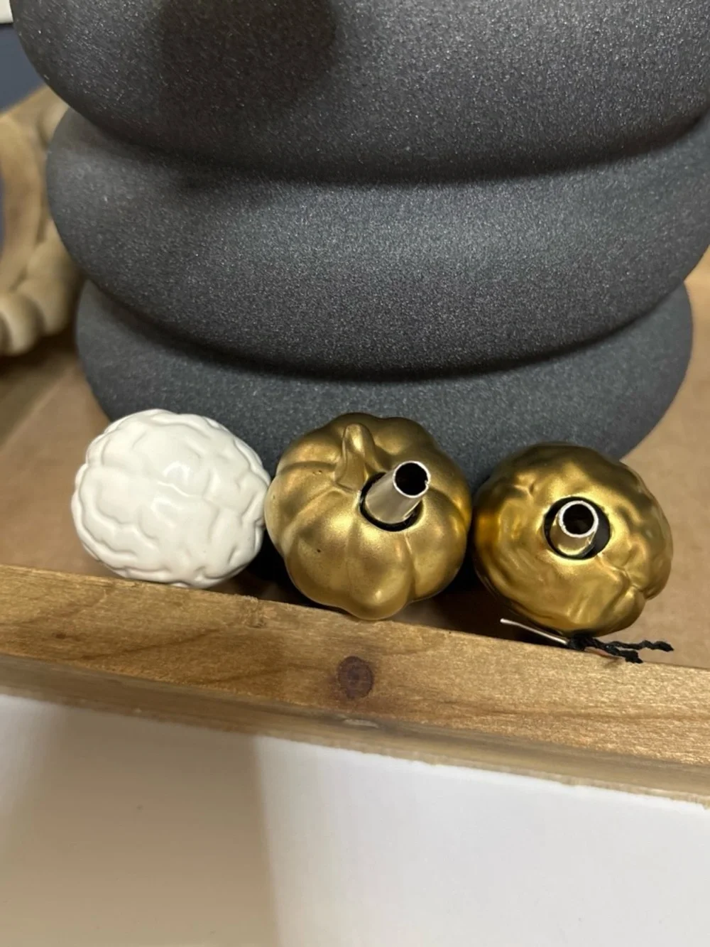 Target Gold and White Decorative Bottle Stoppers - Set of 3